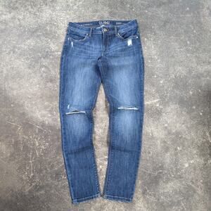DL1961 Emma Legging Jeans Womens 29 Blue Distressed Stretch DLX Hybrid